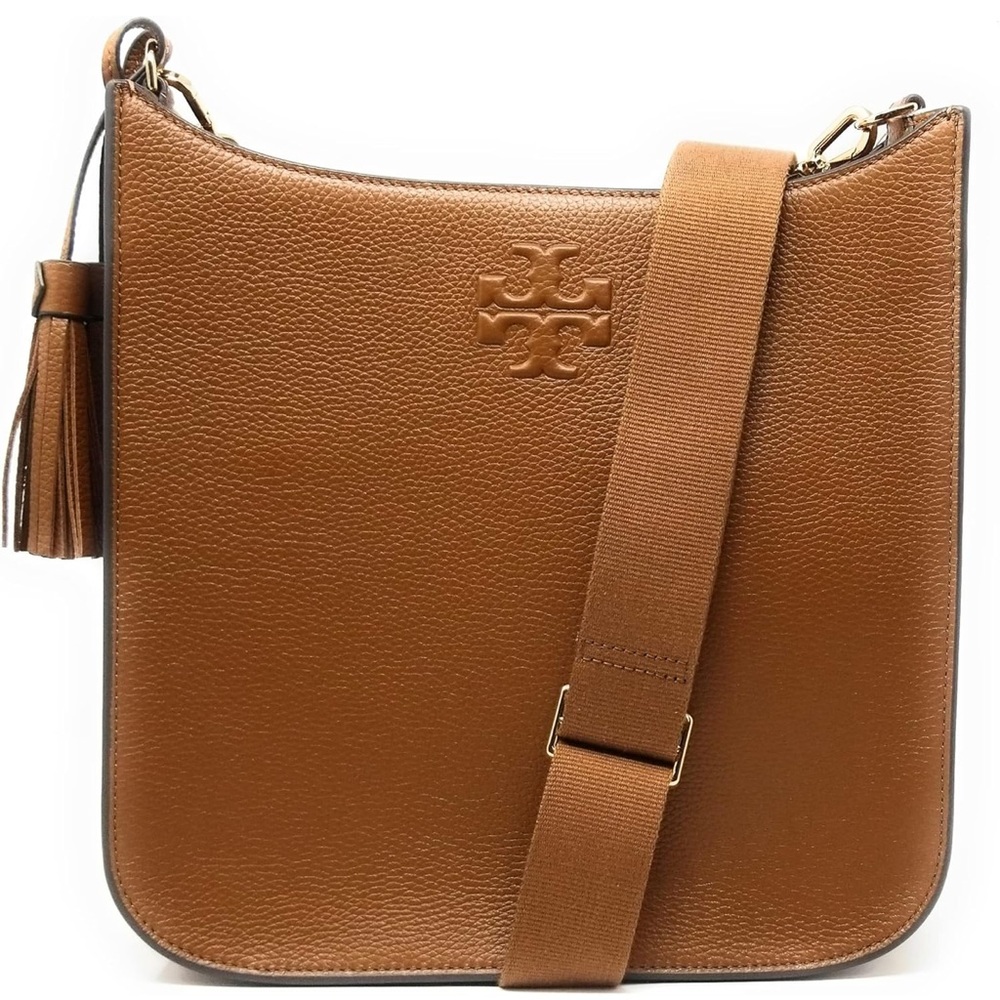 Tory Burch Thea Brown Pebbled Leather Crossbody